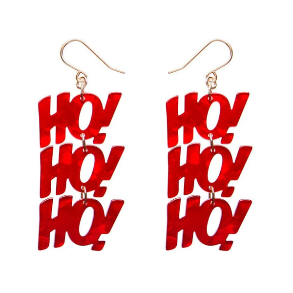 Ho, Ho, Ho Drop Earrings - Red | Erstwilder. Australian Art Prints and Homewares. Green Door Decor. www.greendoordecor.com.au