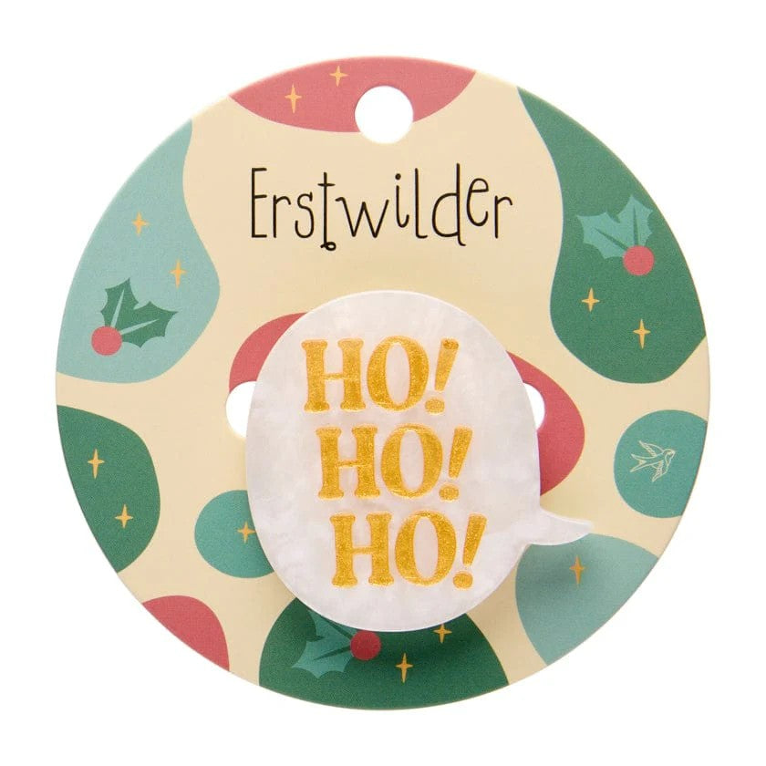 Ho, Ho, Ho! Simplified Mini Brooch | Erstwilder. Australian Art Prints and Homewares. Green Door Decor. www.greendoordecor.com.au