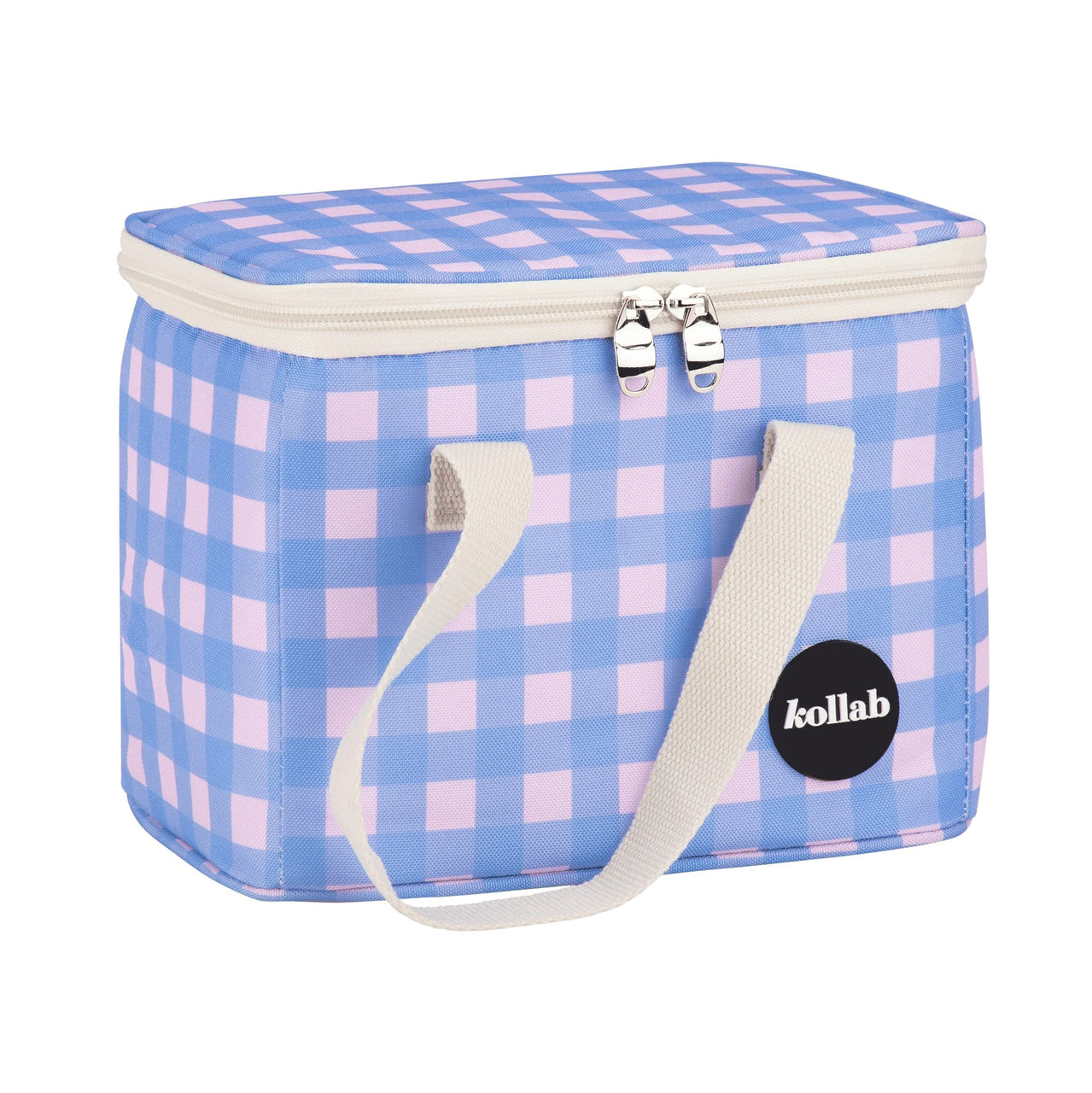 Holiday Lunch Box | Skyberry Gingham by Kollab. Australian Art Prints and Homewares. Green Door Decor. www.greendoordecor.com.au