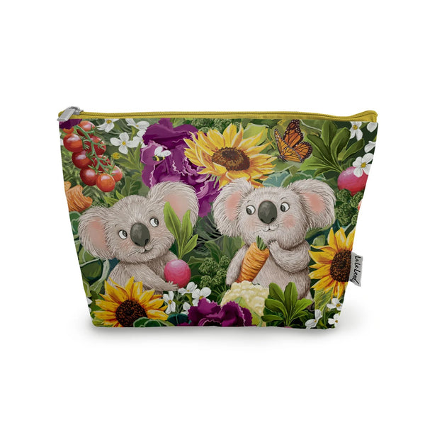 Holiday Pouch | Garden Giggles Vegetables by La La Land. Australian Art Prints and Homewares. Green Door Decor. www.greendoordecor.com.au