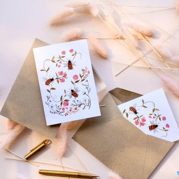 Honey Harvest - Greeting Card by The Darling Fig. Australian Art Prints and Homewares. Green Door Decor. www.greendoordecor.com.au