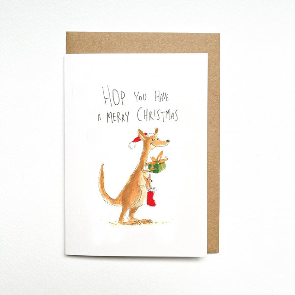 Hop You Have a Merry Christmas| Greeting Card by Well Drawn. Australian Art Prints and Homewares. Green Door Decor. www.greendoordecor.com.au