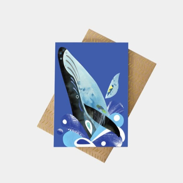 'Humpback Whale' Greeting Card - by Pete Cromer. We proudly support fun and beautiful Australian made art prints, textiles, homewares and jewellery by Aussie Creatives. www.greendoordecor.com.au