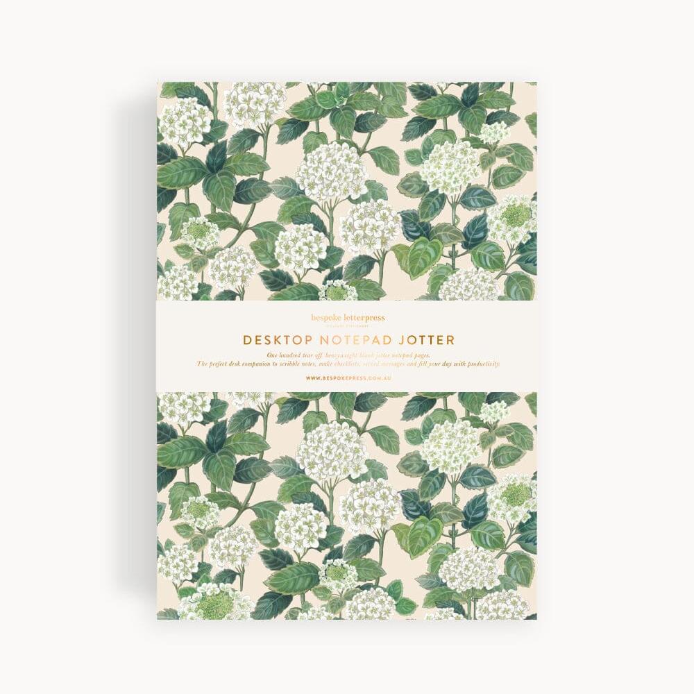 Notepad Jotter | Hydrangea by Bespoke Letterpress. Australian Art Prints and Homewares. Green Door Decor. www.greendoordecor.com.au