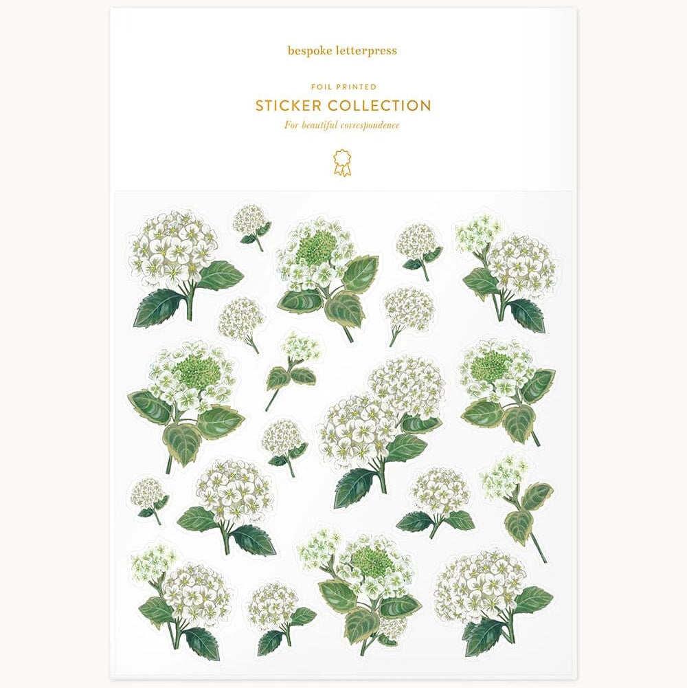 Hydrangea Sticker Sheet by Bespoke Letterpress. Australian Art Prints and Homewares. Green Door Decor. www.greendoordecor.com.au
