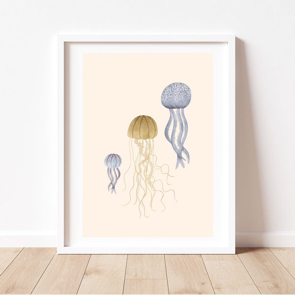 'Whimsical Jellies' | Under the Sea Jellyfish Wall Art Print by Cassie Zaccardo. Australian Art Prints and Homewares. Green Door Decor. www.greendoordecor.com.au
