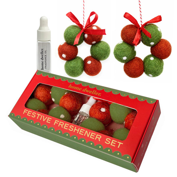 Festive Freshener Set | Red & Green - Polka Dots by Home Dweller. Australian Art Prints, Gifts, Fashion and Homewares. Green Door Decor. www.greendoordecor.com.au