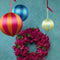Silk Stripe Bauble Small - Blue & Turquoise | Christmas Hanging Decorations by Florabelle Living. Australian Art Prints, Gifts, Fashion and Homewares. Green Door Decor. www.greendoordecor.com.au