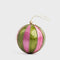 Stripe Hand Painted Capiz Bauble - Green & Pink | Christmas Hanging Decorations by Florabelle Living. Australian Art Prints, Gifts, Fashion and Homewares. Green Door Decor. www.greendoordecor.com.au