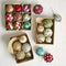 Squared Capiz Hand Painted Bauble - Pink & Red | Christmas Hanging Decorations by Florabelle Living. Australian Art Prints, Gifts, Fashion and Homewares. Green Door Decor. www.greendoordecor.com.au