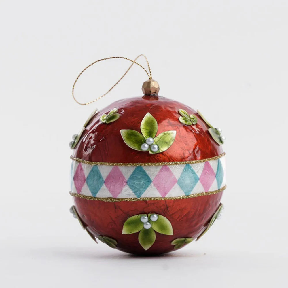 Fleur Capiz Bauble - Red | Christmas Hanging Decorations by Florabelle Living. Australian Art Prints, Gifts, Fashion and Homewares. Green Door Decor. www.greendoordecor.com.au