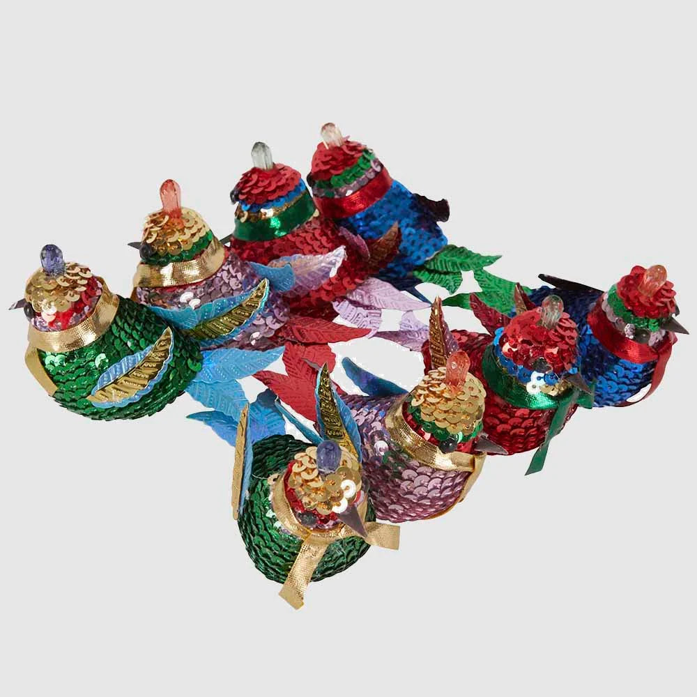 Bedazzled Sequin Clip on Birds Bright - Box set of 8 | Christmas Decorations by Florabelle Living. Australian Art Prints, Gifts, Fashion and Homewares. Green Door Decor. www.greendoordecor.com.au