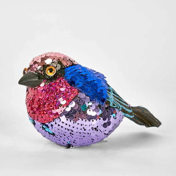 Jasper Clip On Sequin Bird - Blue | Christmas Decorations by Florabelle Living. Australian Art Prints, Gifts, Fashion and Homewares. Green Door Decor. www.greendoordecor.com.au