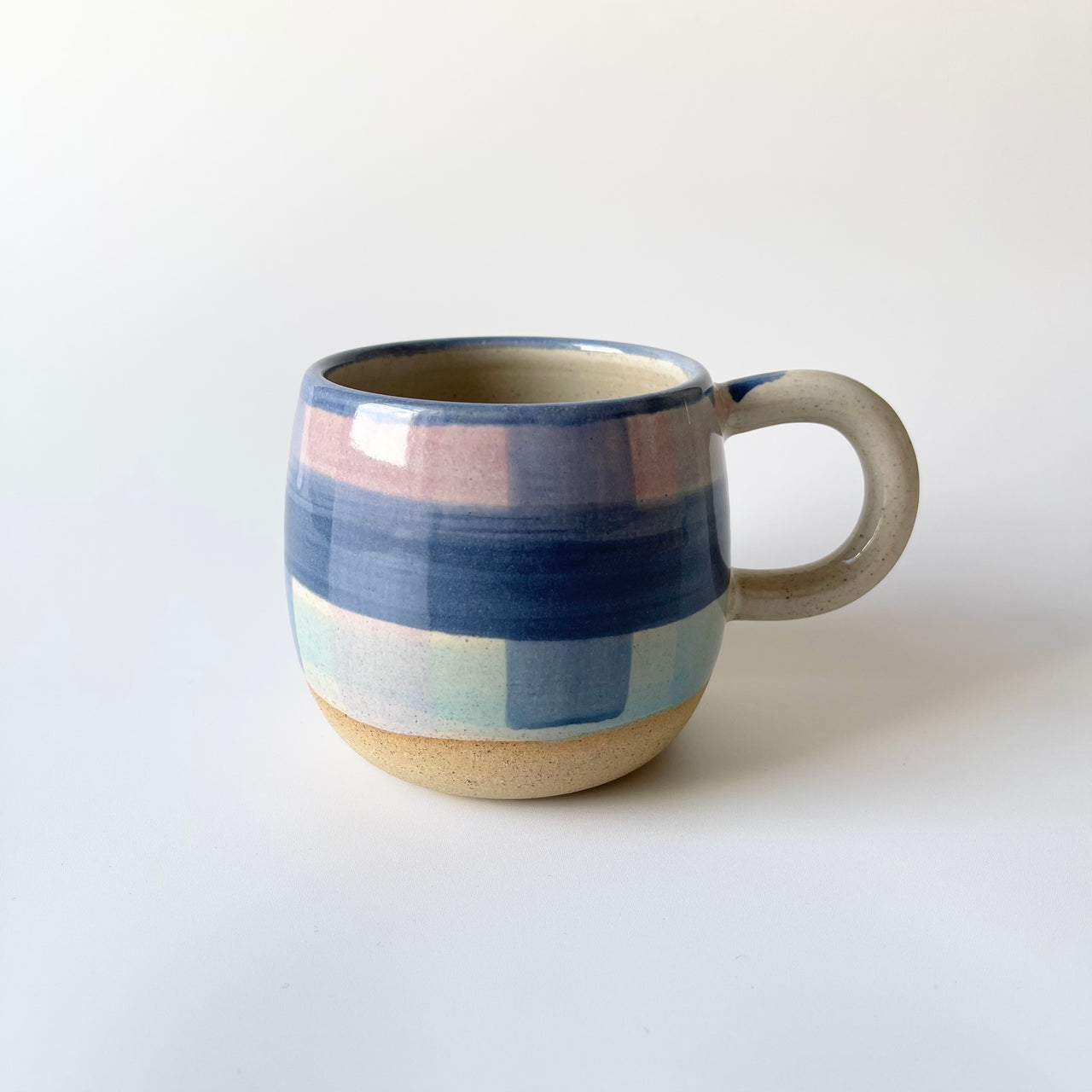 Gingham Ceramic Mug | Blue Pink by Bei Creative. Australian Art Prints and Homewares. Green Door Decor. www.greendoordecor.com.au