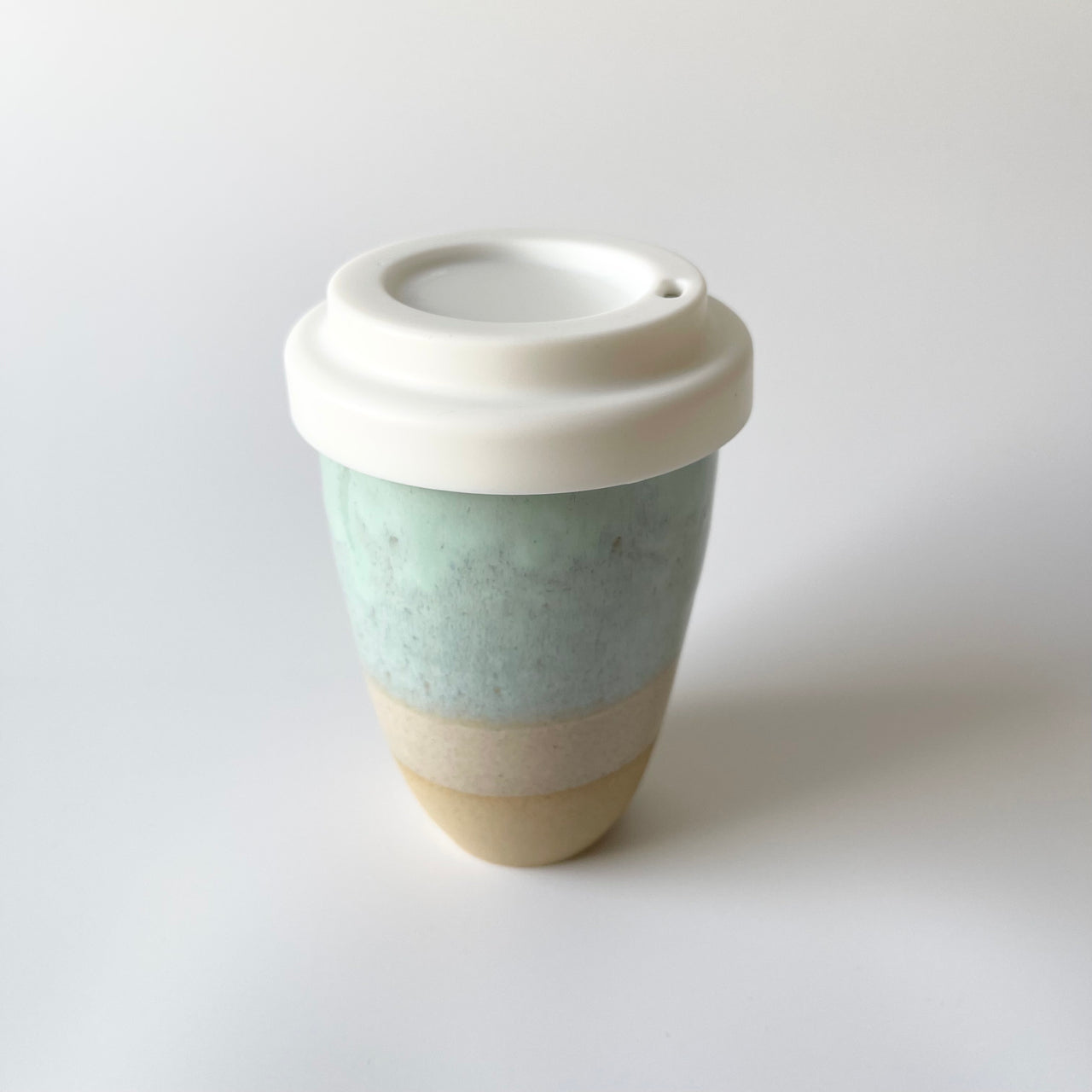 12oz Travel Mug | Pastel Turquoise by Bei Creative. Australian Art Prints and Homewares. Green Door Decor. www.greendoordecor.com.au