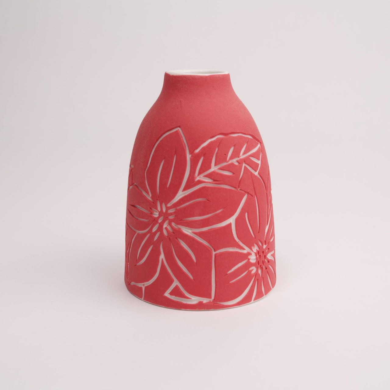 Medium Floral Bud Vase | Red by Tania Vrancic Ceramics. Australian Art Prints and Homewares. Green Door Decor. www.greendoordecor.com.au