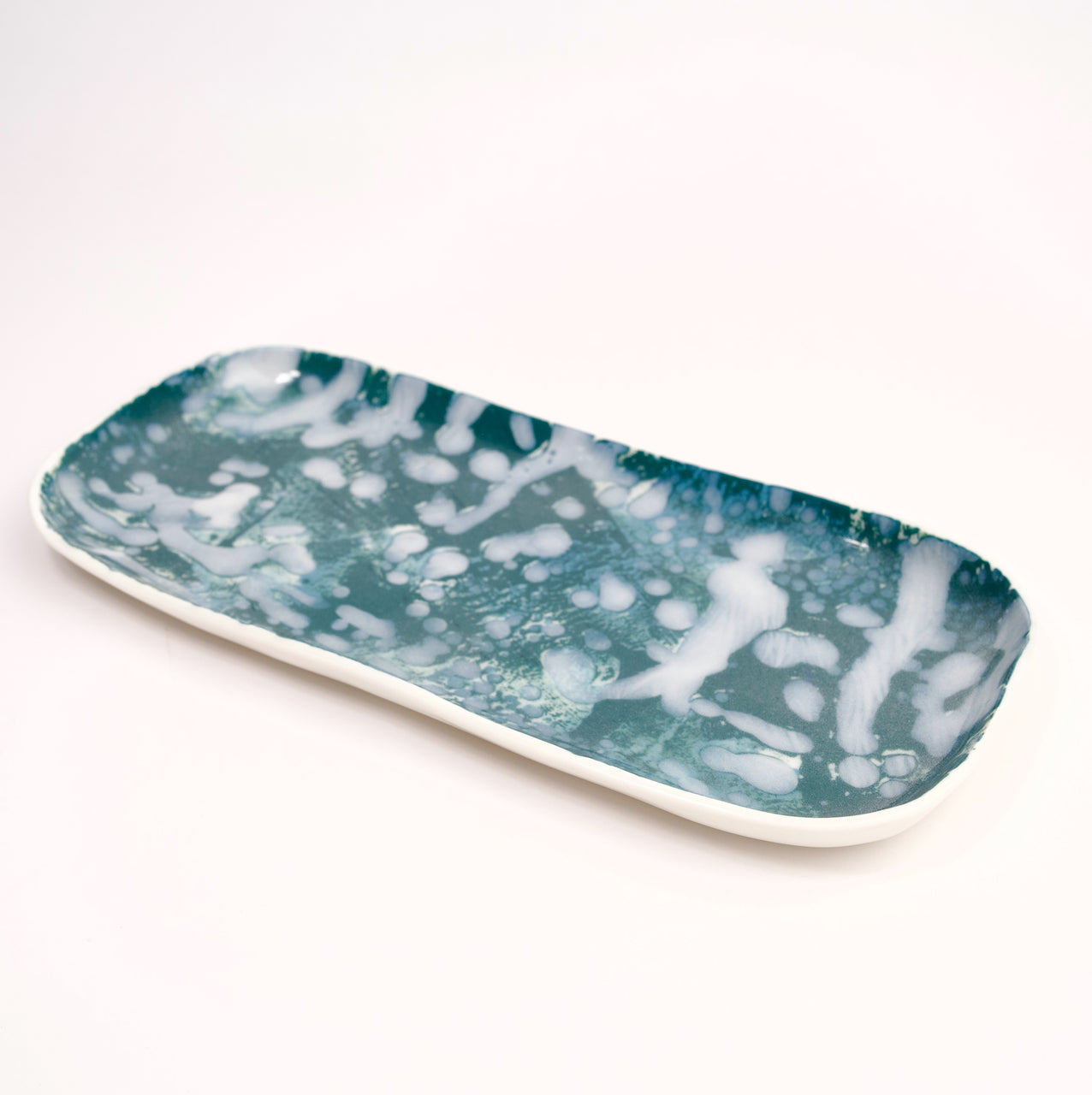 Long plate | Teal by Tania Vrancic Ceramics. Australian Art Prints and Homewares. Green Door Decor. www.greendoordecor.com.au