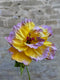 Handmade Paper Flower With Stand | Yellow with Lilac tips by Nibbanah. Australian Art Prints and Homewares. Green Door Decor. www.greendoordecor.com.au