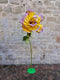 Handmade Paper Flower With Stand | Yellow with Lilac tips by Nibbanah. Australian Art Prints and Homewares. Green Door Decor. www.greendoordecor.com.au