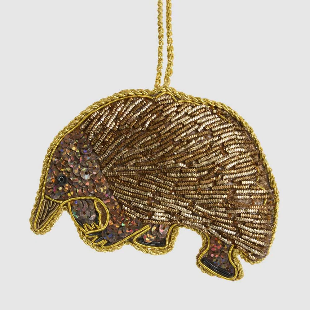Patrick the Echidna | Sequin Hanging Christmas Tree Decoration by Florabelle Living. Australian Art Prints, Gifts, Fashion and Homewares. Green Door Decor. www.greendoordecor.com.au