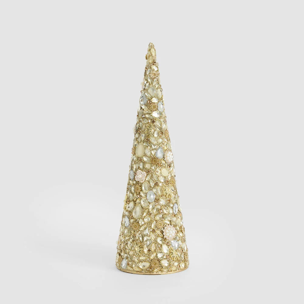 Oro Gem Cone Tree Gold | Christmas Decorations by Florabelle Living. Australian Art Prints, Gifts, Fashion and Homewares. Green Door Decor. www.greendoordecor.com.au