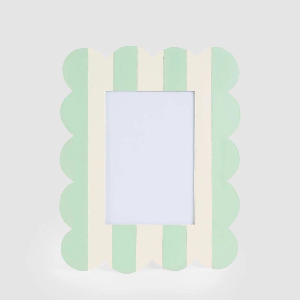 Ciao Bella Scalloped Photo Frame | Green & White by Florabelle Living. Australian Art Prints, Gifts, Fashion and Homewares. Green Door Decor. www.greendoordecor.com.au