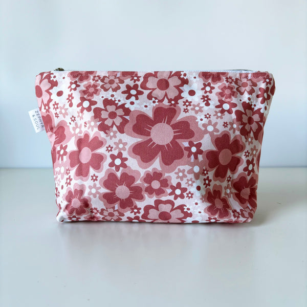 Zipper Pouch | Strawberry Floral | Zephyr + Soul | Designed and handmade in Australia. Australian Art Prints and Homewares. Green Door Decor. www.greendoordecor.com.au