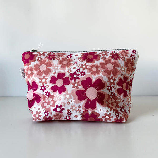 Zipper Pouch | Raspberry Floral | Zephyr + Soul | Designed and handmade in Australia. Australian Art Prints and Homewares. Green Door Decor. www.greendoordecor.com.au