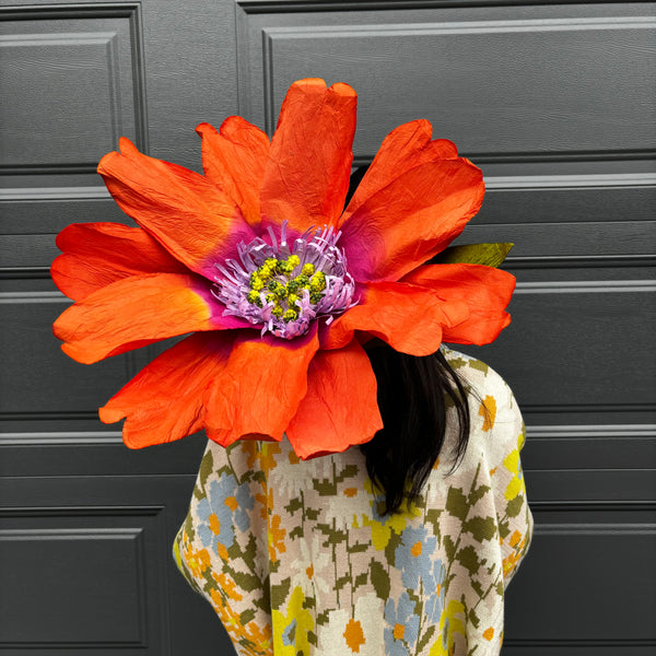 Miss Daisy Paper Flower XL | Orange. Australian Art Prints and Homewares. Green Door Decor. www.greendoordecor.com.au