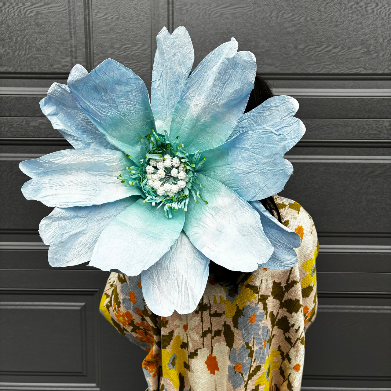 Miss Daisy Paper Flower XL | Blue. Australian Art Prints and Homewares. Green Door Decor. www.greendoordecor.com.au