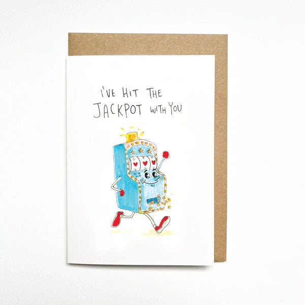 I've Hit The Jackpot With You | Greeting Card by Well Drawn. Australian Art Prints and Homewares. Green Door Decor. www.greendoordecor.com.au