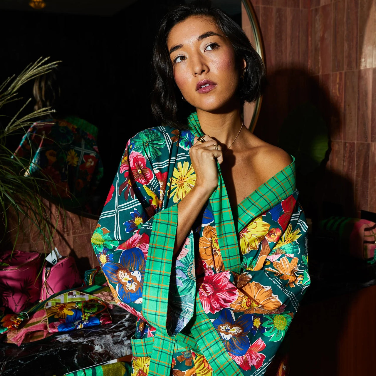 'Ines' Cotton Robe by Sage and Clare. Australian Art Prints, Gifts, Fashion and Homewares. Green Door Decor. www.greendoordecor.com.au