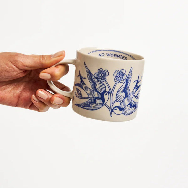 Inked Mug | No Worries by Jones and Co. Australian Art Prints, Gifts, Fashion and Homewares. Green Door Decor. www.greendoordecor.com.au