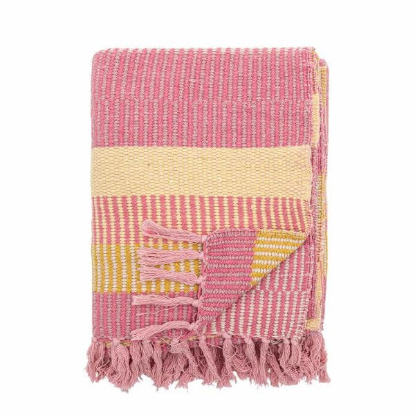Bloomingville | Isnel Throw - Pink/Yellow by French Bazaar. Australian Art Prints, Gifts, Fashion and Homewares. Green Door Decor. www.greendoordecor.com.au