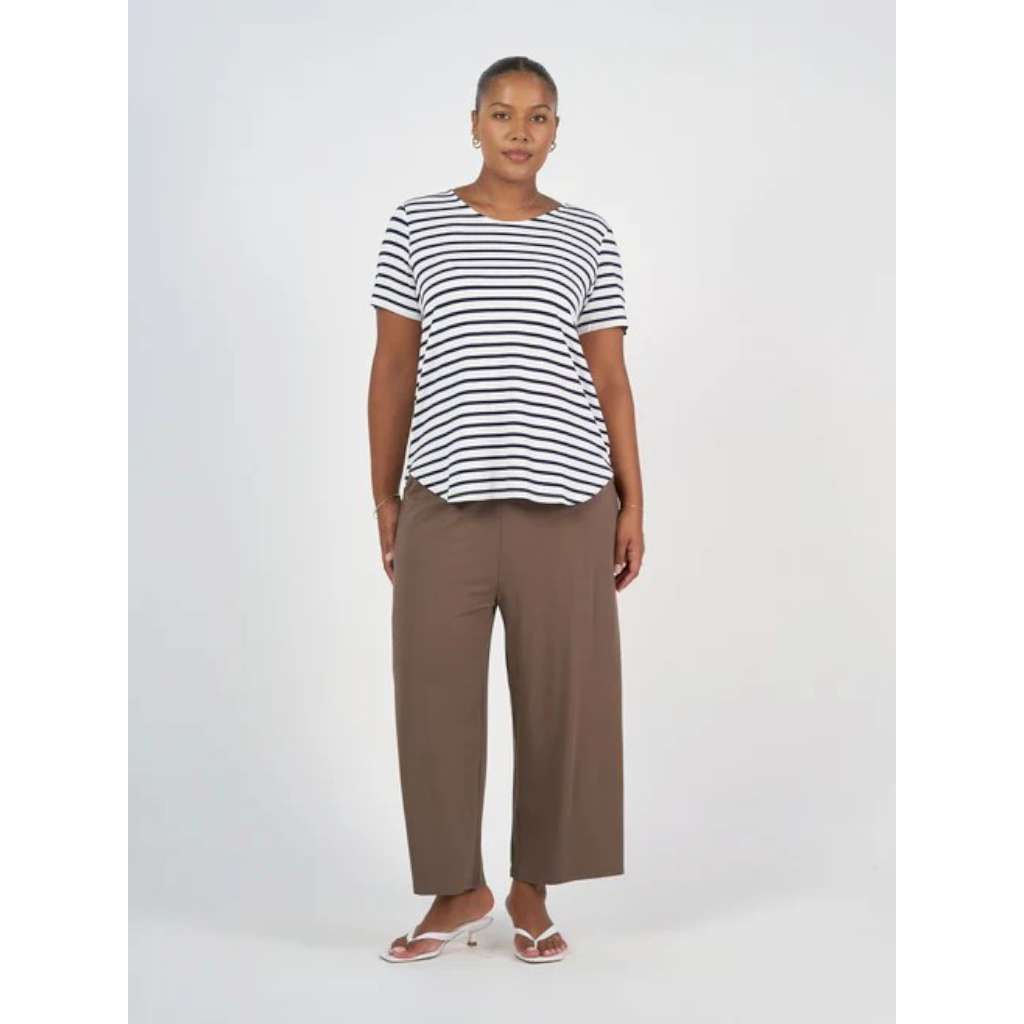 Janis Short Sleeve Bamboo T-Shirt - Navy & White Stripe by Lou Lou Australia. Australian Art Prints, Gifts, Fashion and Homewares. Green Door Decor. www.greendoordecor.com.au