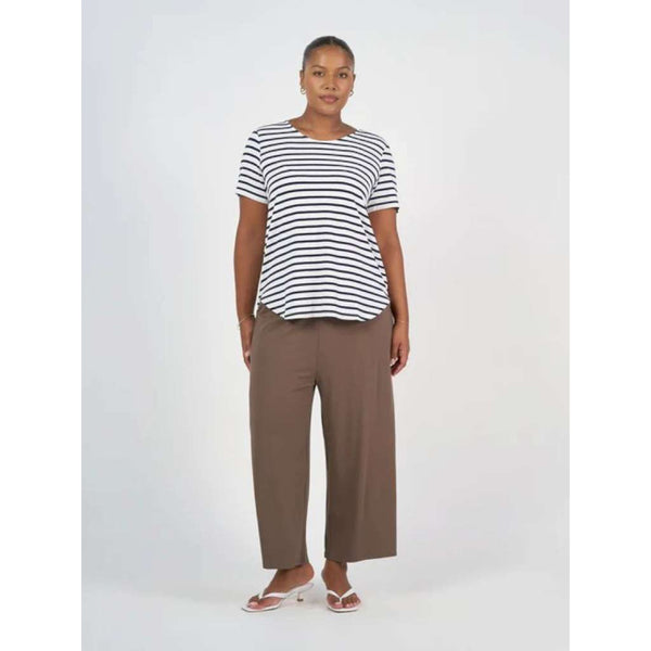 Janis Short Sleeve Bamboo T-Shirt - Navy & White Stripe by Lou Lou Australia. Australian Art Prints, Gifts, Fashion and Homewares. Green Door Decor. www.greendoordecor.com.au