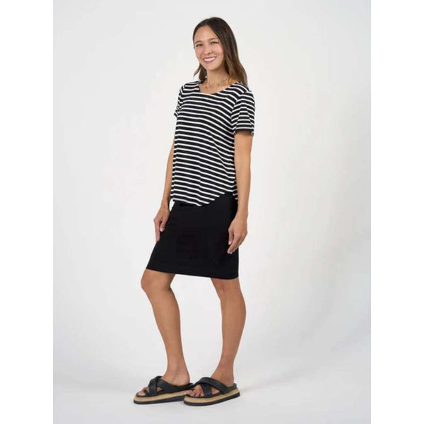 Janis Bamboo Tee | Black & White Stripe by Lou Lou Australia. Australian Art Prints, Gifts, Fashion and Homewares. Green Door Decor. www.greendoordecor.com.au