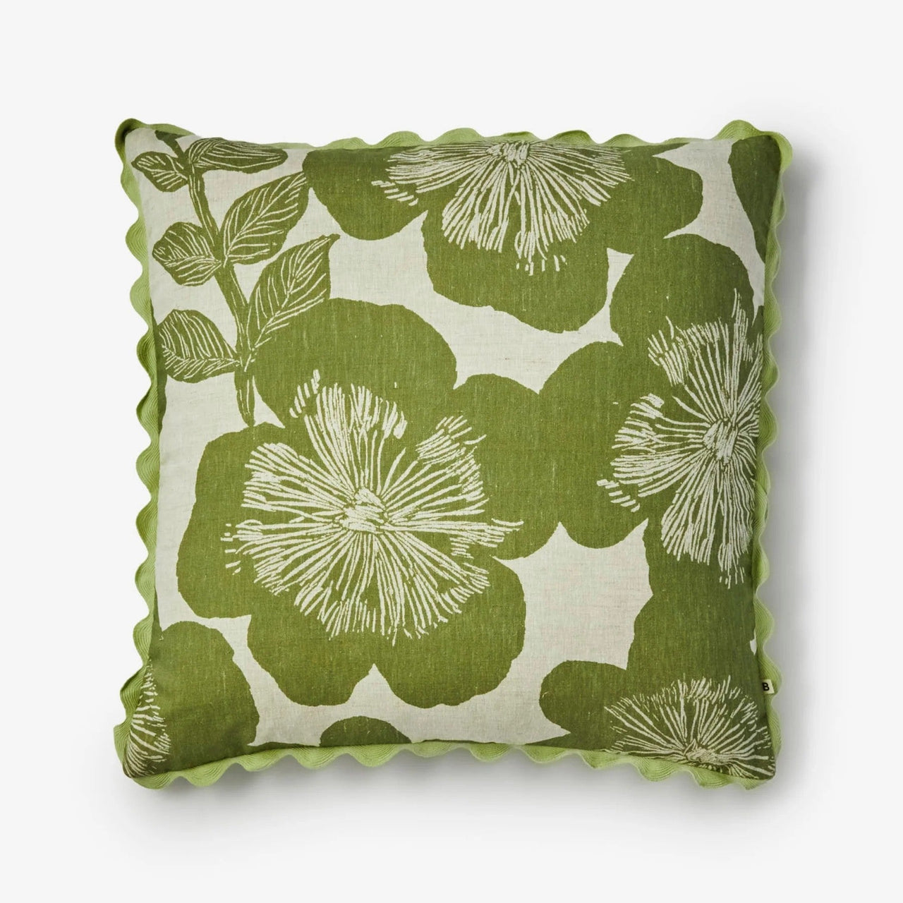 Linen Cushion (60cm) | Jardin Khaki by Bonnie and Neil. Australian Art Prints and Homewares. Green Door Decor. www.greendoordecor.com.au