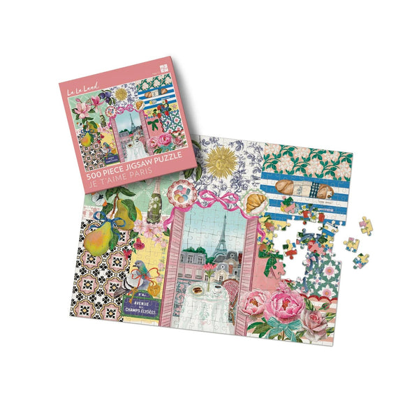 Puzzle (500 pieces) | Je T'aime Paris by La La Land. Australian Art Prints and Homewares. Green Door Decor. www.greendoordecor.com.au