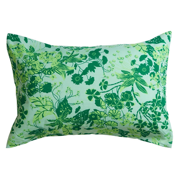 'Jeanette' Cotton Standard Pillowcase Set | Jade by Sage and Clare. Australian Art Prints and Homewares. Green Door Decor. www.greendoordecor.com.au