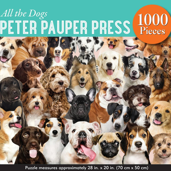 Jigsaw Puzzle (1000 Pieces) | All The Dogs by Peter Pauper Press. Australian Art Prints, Gifts, Fashion and Homewares. Green Door Decor. www.greendoordecor.com.au