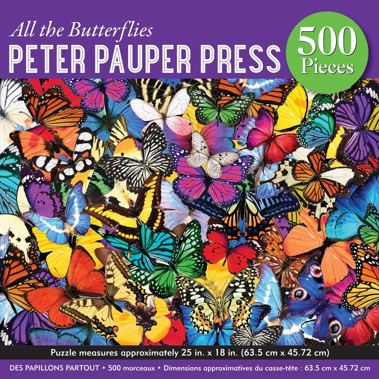 Jigsaw Puzzle (500 Pieces) | All the Butterflies by Peter Pauper Press. Australian Art Prints, Gifts, Fashion and Homewares. Green Door Decor. www.greendoordecor.com.au