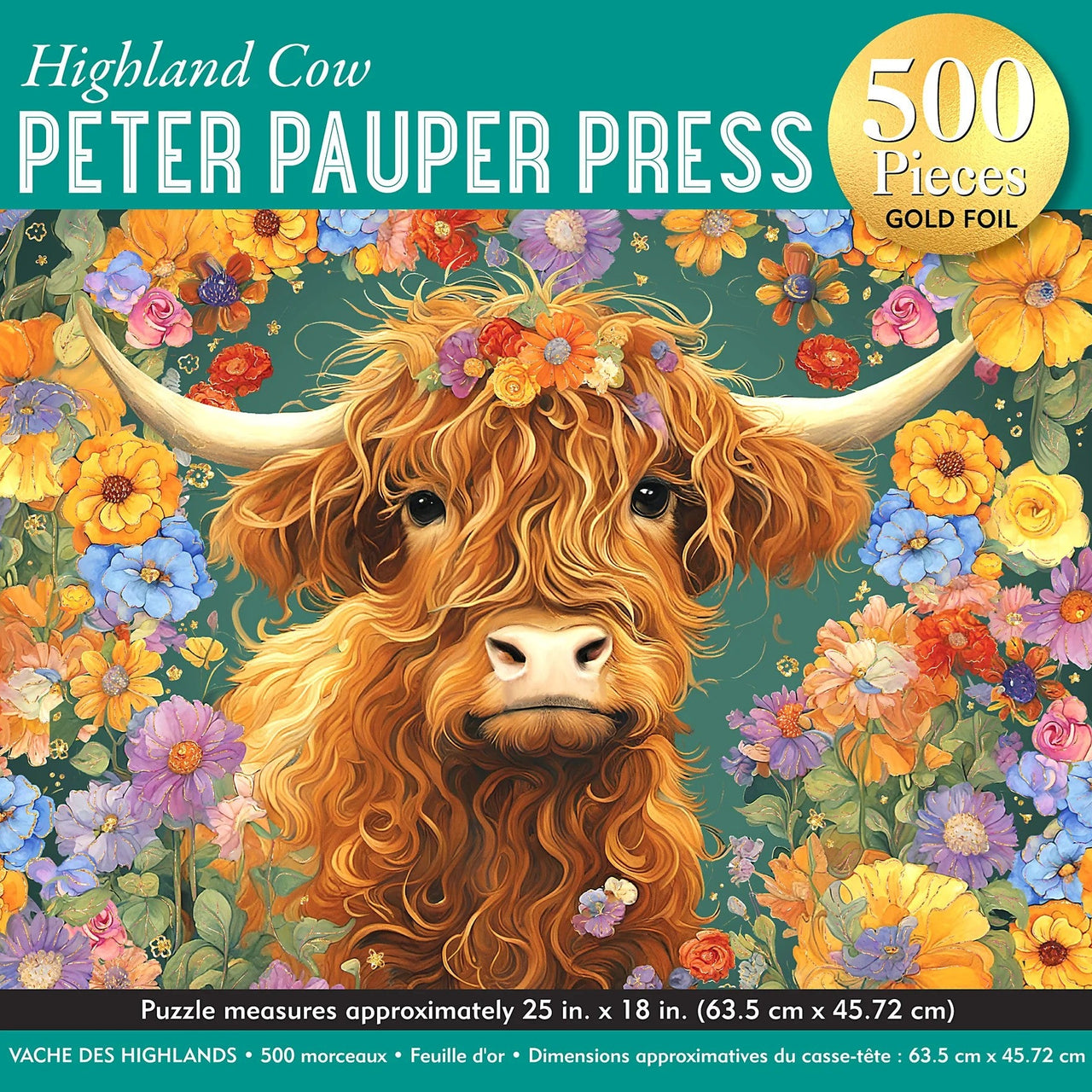Jigsaw Puzzle (500 Pieces) | Highland Cow by Peter Pauper Press. Australian Art Prints, Gifts, Fashion and Homewares. Green Door Decor. www.greendoordecor.com.au