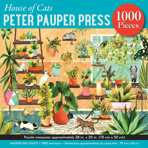 Jigsaw Puzzle (1000 Pieces) | House Of Cats by Peter Pauper Press. Australian Art Prints, Gifts, Fashion and Homewares. Green Door Decor. www.greendoordecor.com.au