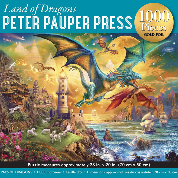 Jigsaw Puzzle (1000 Pieces) | Land of Dragons by Peter Pauper Press. Australian Art Prints, Gifts, Fashion and Homewares. Green Door Decor. www.greendoordecor.com.au