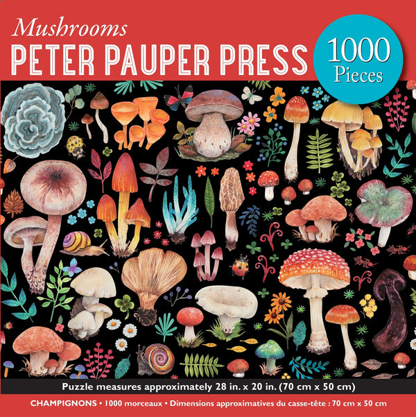 Jigsaw Puzzle (1000 Pieces) | Mushrooms by Peter Pauper Press. Australian Art Prints, Gifts, Fashion and Homewares. Green Door Decor. www.greendoordecor.com.au