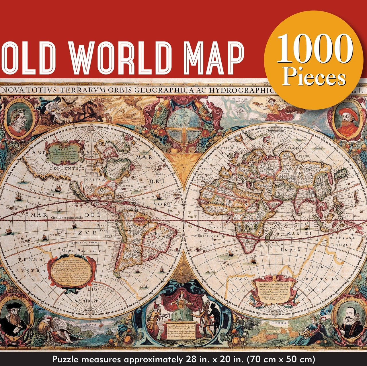 Jigsaw Puzzle (1000 Pieces) | Old World Map by Peter Pauper Press. Australian Art Prints, Gifts, Fashion and Homewares. Green Door Decor. www.greendoordecor.com.au