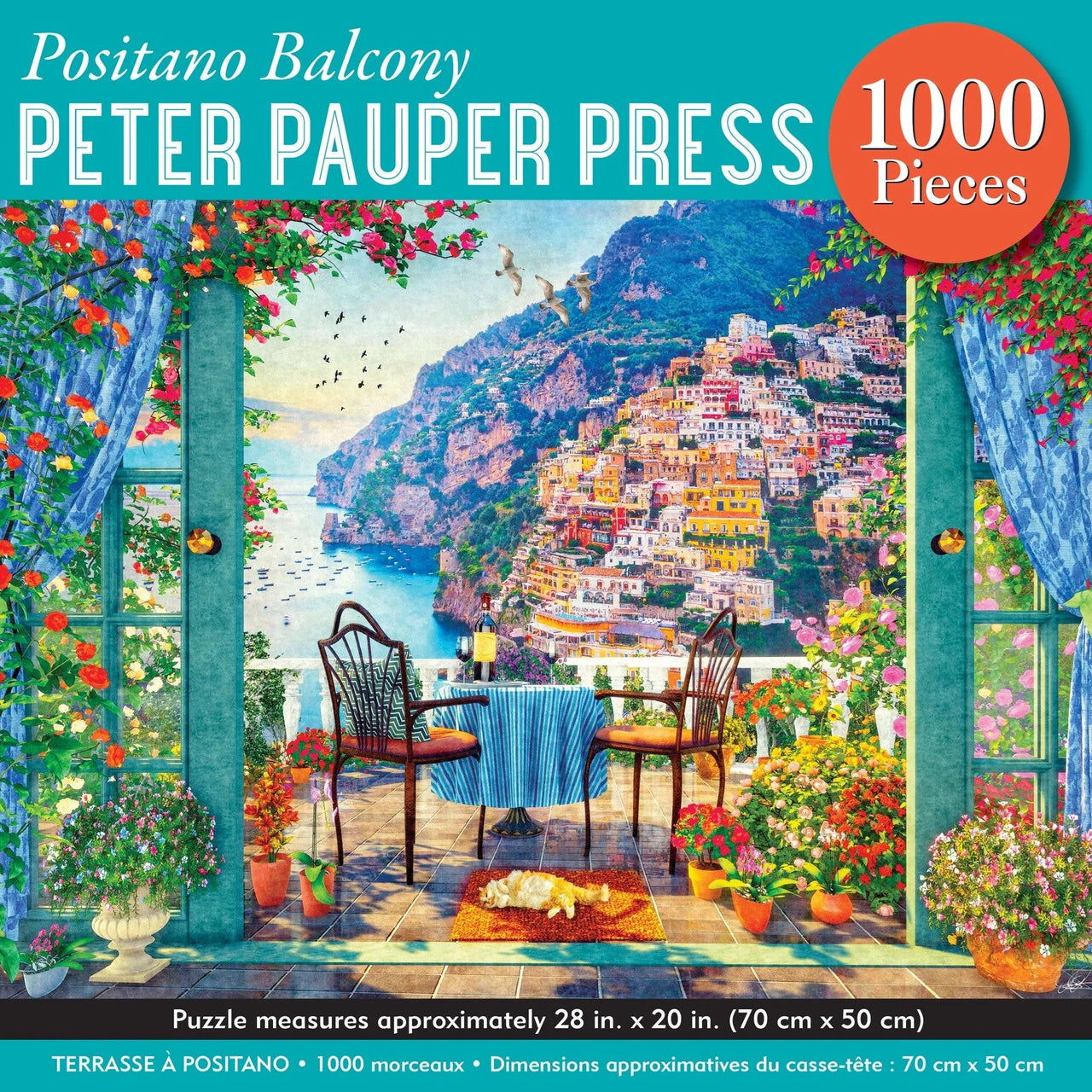 Jigsaw Puzzle (1000 Pieces) | Positano Balcony by Peter Pauper Press. Australian Art Prints, Gifts, Fashion and Homewares. Green Door Decor. www.greendoordecor.com.au