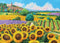 Jigsaw Puzzle (1000 Pieces) | Sunflowers & Vineyards by Peter Pauper Press. Australian Art Prints, Gifts, Fashion and Homewares. Green Door Decor. www.greendoordecor.com.au