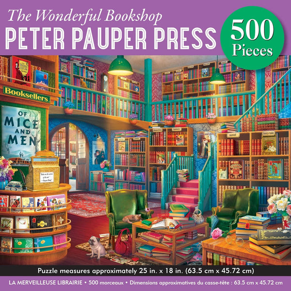 Jigsaw Puzzle (500 Pieces) | The Wonderful Bookshop by Peter Pauper Press. Australian Art Prints, Gifts, Fashion and Homewares. Green Door Decor. www.greendoordecor.com.au